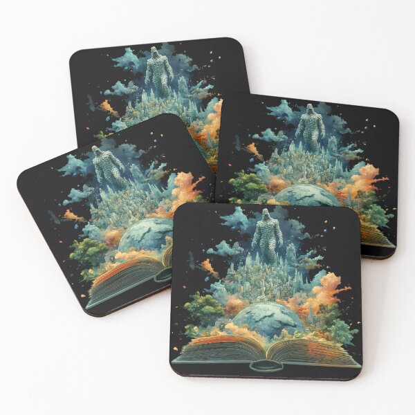 Item preview, Giants Walking The Earth - Fantasy Art Print designed and sold by AiHead.