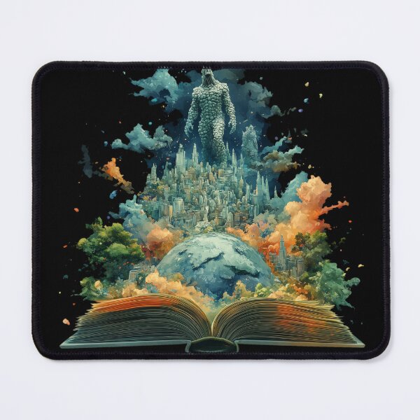 Item preview, Giants Walking The Earth - Fantasy Art Print designed and sold by AiHead.