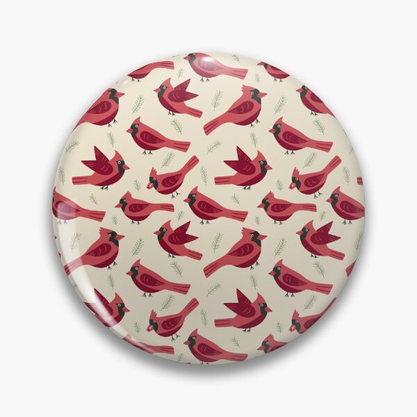 Item preview, Cute cardinal birds on beige  designed and sold by Betterloveart.