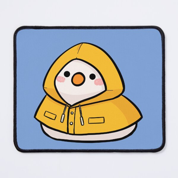 Item preview, Cute chubby yellow duck with raincoat sitting designed and sold by Yuna's Studio.