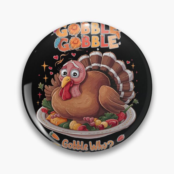 Item preview, Funny Thanksgiving Turkey Sweatshirt/T-shirt, Gobble Gobble Wide-Eyed Turkey, Perfect for Holiday Feasts designed and sold by LanzsStickAlot.