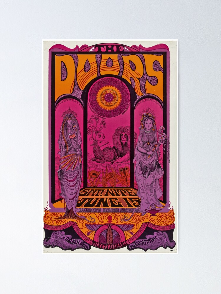 Vintage retro 1968 psychedelic concert poster