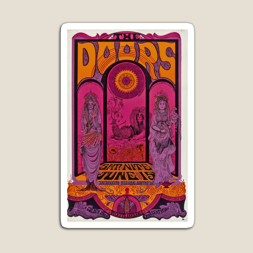Vintage retro 1968 psychedelic concert poster