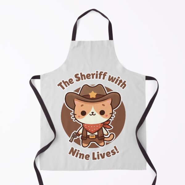 Item preview, The Sheriff Cat with Nine Lives - Cute Cowboy Feline Art designed and sold by cave-canvas.