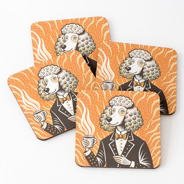 Item preview, Poodle gentleman loves hot coffee designed and sold by AhArtMe.