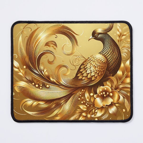 Item preview, a golden pheasant with a golden background designed and sold by bernhagen.