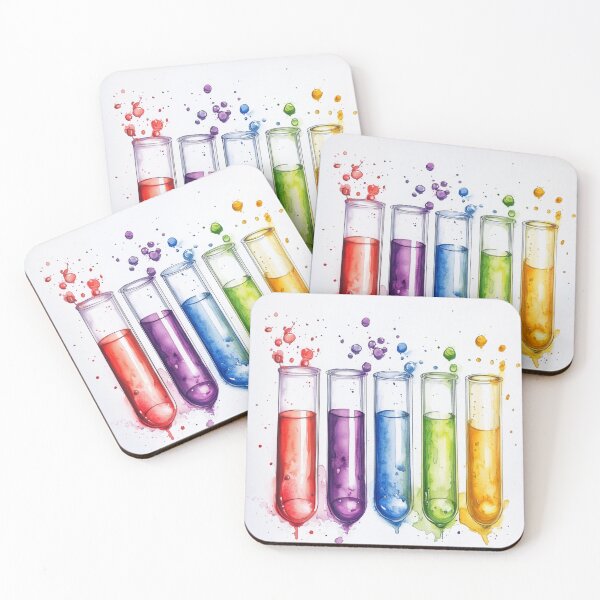 Item preview, Watercolor Science-Chemistry Test Tubes Colorful designed and sold by GrinGalore.