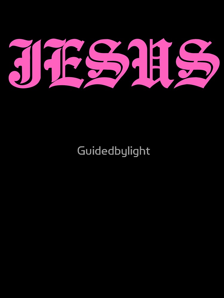 Thumbnail 7 of 7, Oversized T-Shirt, Jesus in Pink old english text designed and sold by Guidedbylight.