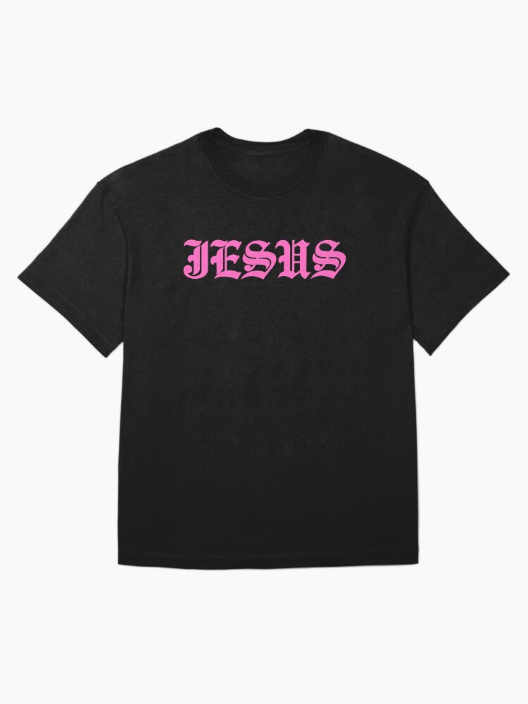 Thumbnail 3 of 7, Oversized T-Shirt, Jesus in Pink old english text designed and sold by Guidedbylight.