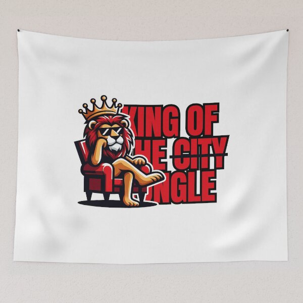 Item preview, Cool King of the Jungle Lion Relaxing on a Throne designed and sold by beast-net.