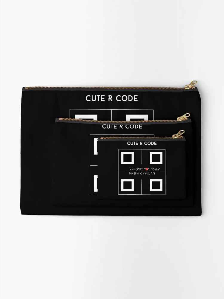 Thumbnail 2 of 4, Zipper Pouch, Cute R Code designed and sold by Mambadesiign.