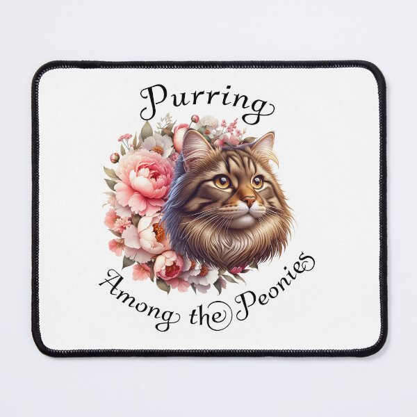 Item preview, Purring among the Peonies  designed and sold by absurditeestore.