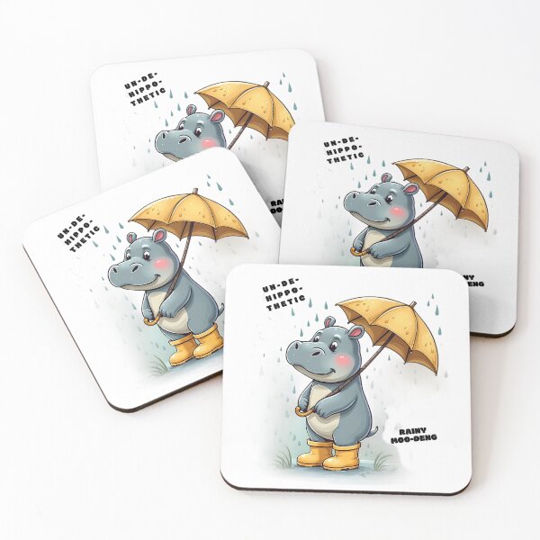 Item preview, Rainy Day Hippo: Cute Moo Deng designed and sold by PosiPrints.