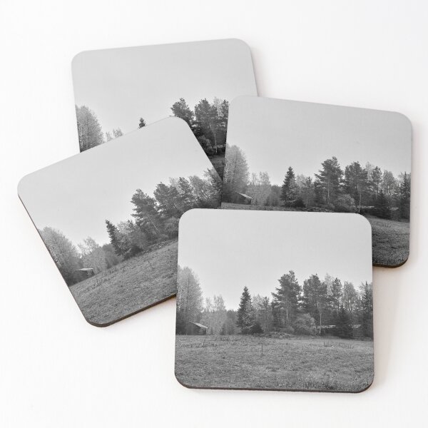 Item preview, Old barns behind the field bw designed and sold by Jouko Lehto Photography.