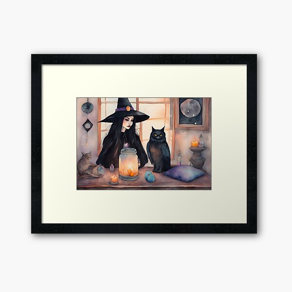 Item preview, A witch with an owl designed and sold by Shopatmarlow.