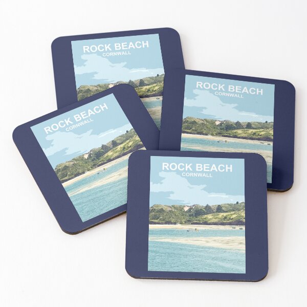 Item preview, Rock Beach Cornwall. Cornish gift Kernow Travel location poster.  designed and sold by BarbaraGlebska.
