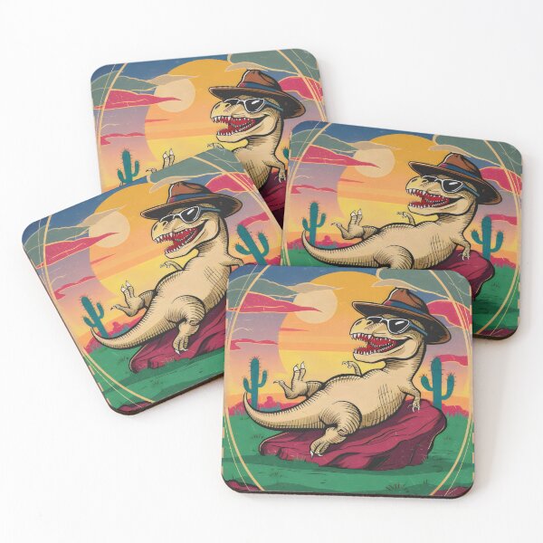 Item preview, Relaxing dinosaur at sunset. designed and sold by MyHappyArtShop.