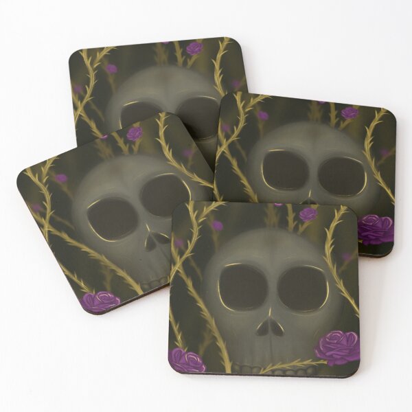 Item preview, Skull surrounded by purple roses, dark and vegetal atmosphere designed and sold by HappyRiri.