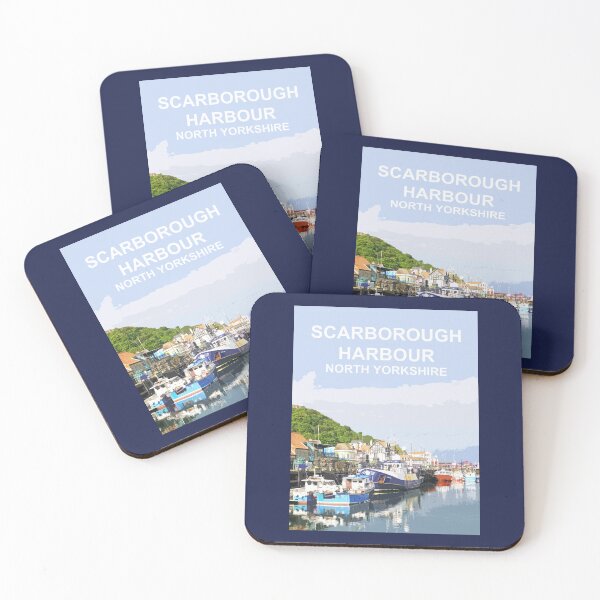 Item preview, Scarborough Harbour North Yorkshire Travel location poster Scarborough designed and sold by BarbaraGlebska.