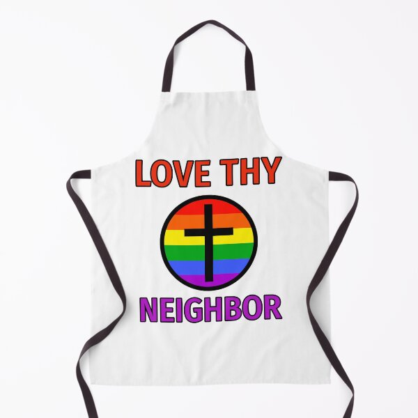 Item preview, Love thy neighbor rainbow design with Christian cross designed and sold by Rachel the Artist .