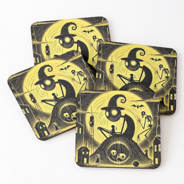 Item preview, Halloween Monsters on Yellow Background designed and sold by Blink Art Studio.