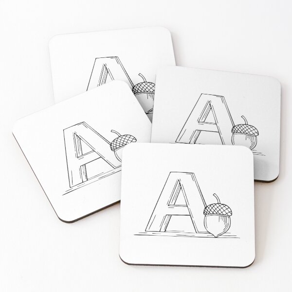 Item preview, Letter A Next to an Acorn on the Ground designed and sold by rasagamastore.