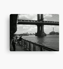 Lienzo Fishing by the Manhattan Bridge