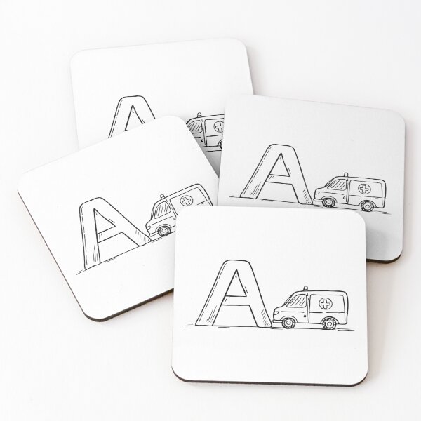 Item preview, an Ambulance on the Street Next to the Letter A designed and sold by rasagamastore.