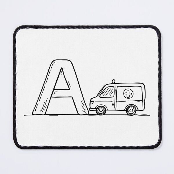 Item preview, an Ambulance on the Street Next to the Letter A designed and sold by rasagamastore.