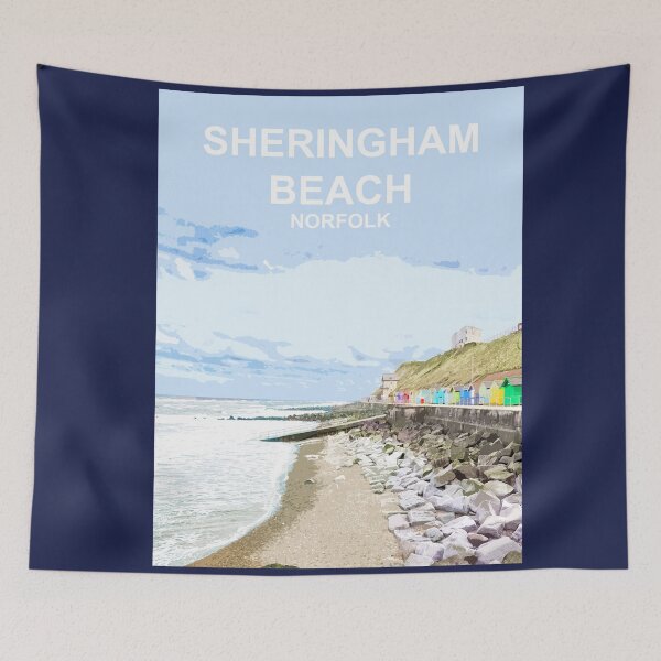 Item preview, Sheringham Beach Norfolk Travel poster East Anglia designed and sold by BarbaraGlebska.