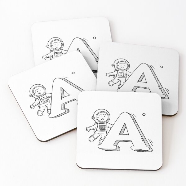 Item preview, Astronaut in a Spaceship Floating Next to the Letter A designed and sold by rasagamastore.