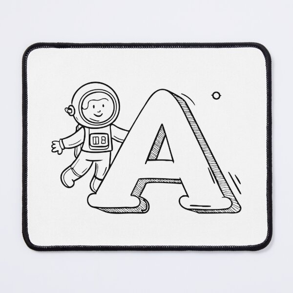 Item preview, Astronaut in a Spaceship Floating Next to the Letter A designed and sold by rasagamastore.