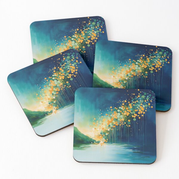 Item preview, Dynamic Watercolor Dot Cascade Art designed and sold by solynneart.
