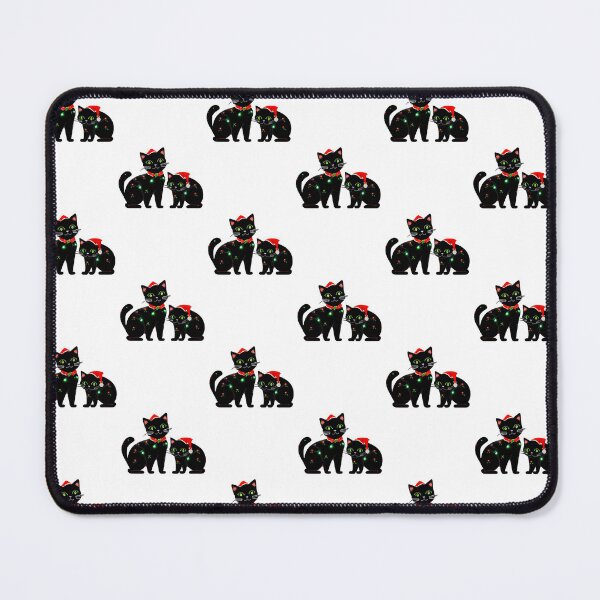 Item preview, Christmas Black Cats with Santa Hats and Fairy Lights Festive Design designed and sold by Cherry-Cat.