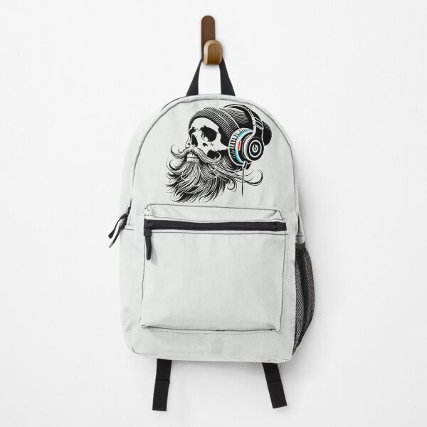 Item preview, Beanie Skull with Beard and Headphones designed and sold by Blink Art Studio.