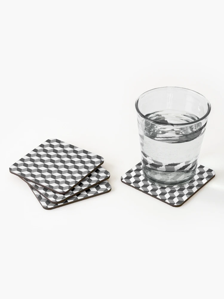 Thumbnail 2 of 5, Coasters (Set of 4), Cube Pattern designed and sold by LioDesing.