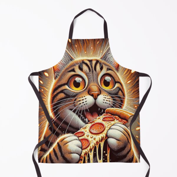 Item preview, Funny Cat Eating Pizza designed and sold by M-Y-A-R-T-.