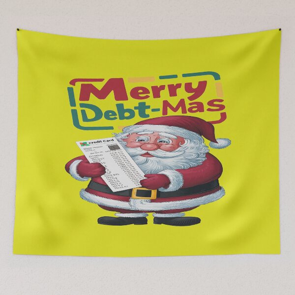 Item preview, Merry Debt-Mas - Christmas Spending Crisis Santa Claus Credit Card Debt Humor designed and sold by bubblylive.