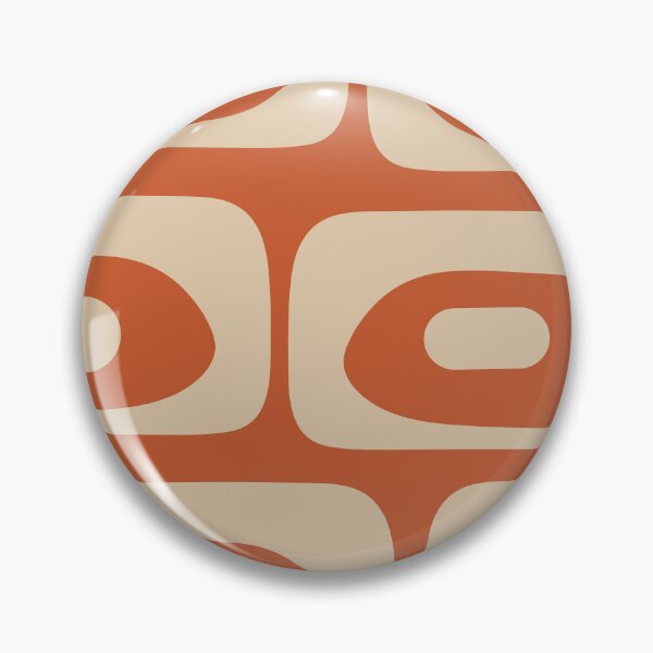 Item preview, Mid Century Modern Piquet Abstract Pattern in Mid Mod Burnt Orange and Beige designed and sold by kierkegaard.