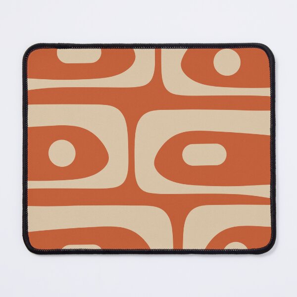 Item preview, Mid Century Modern Piquet Abstract Pattern in Mid Mod Burnt Orange and Beige designed and sold by kierkegaard.