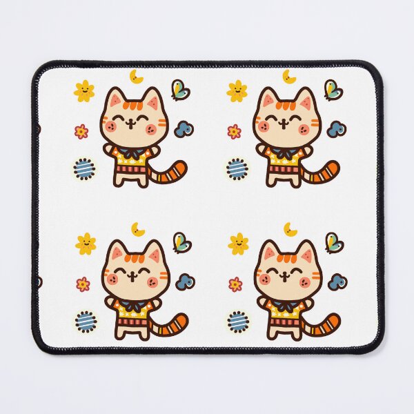 Item preview, KittyKat - Cute Smiley Cat with Flowers designed and sold by KittyKatCats.
