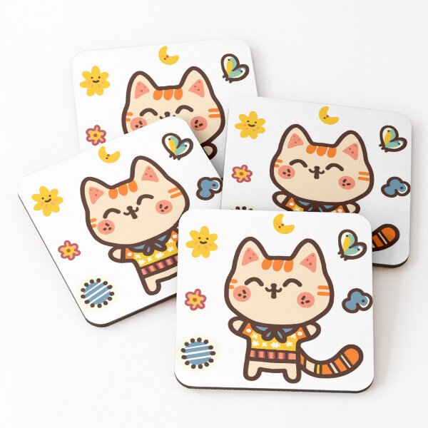 Item preview, KittyKat - Cute Smiley Cat with Stars designed and sold by KittyKatCats.