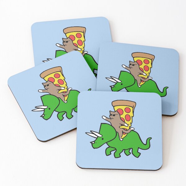 Item preview, Cat And Pizza Riding Triceratops designed and sold by jezkemp.