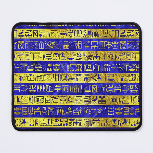 Item preview, Egyptian Heiroglyphs Gold Blue designed and sold by GuyBlank.