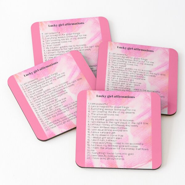 Item preview, Lucky girl affirmations PINK designed and sold by MMysteryArtist.