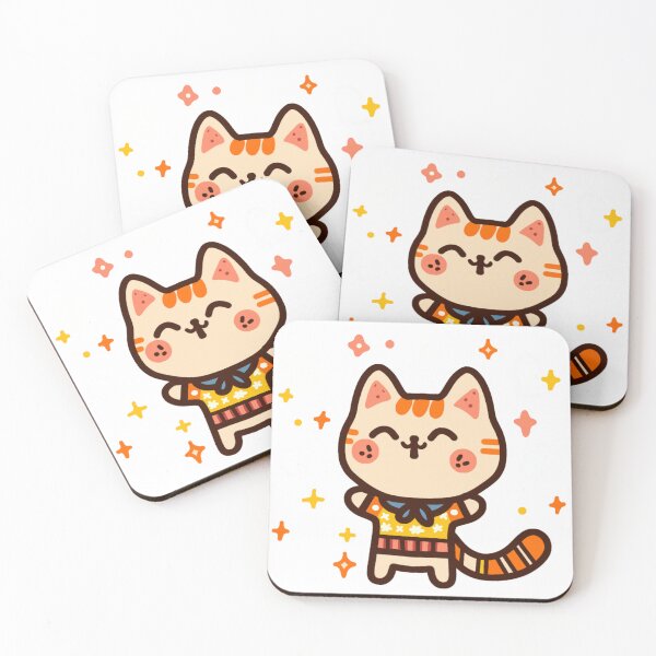 Item preview, KittyKat - Cute Smiley Cat with Stars designed and sold by KittyKatCats.