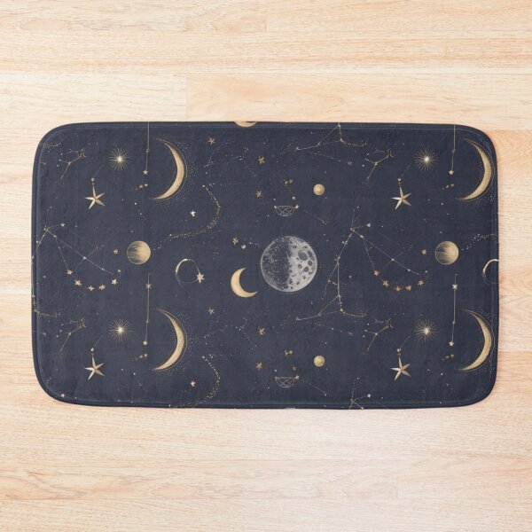 Item preview, Mystical Celestial Pattern with Constellations and Moon Phases in Gold Accents designed and sold by lollypopstore.