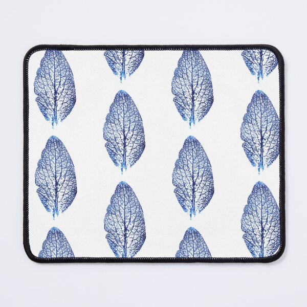 Item preview, hand printed navy blue fox glove leaf  designed and sold by ColorandColor.