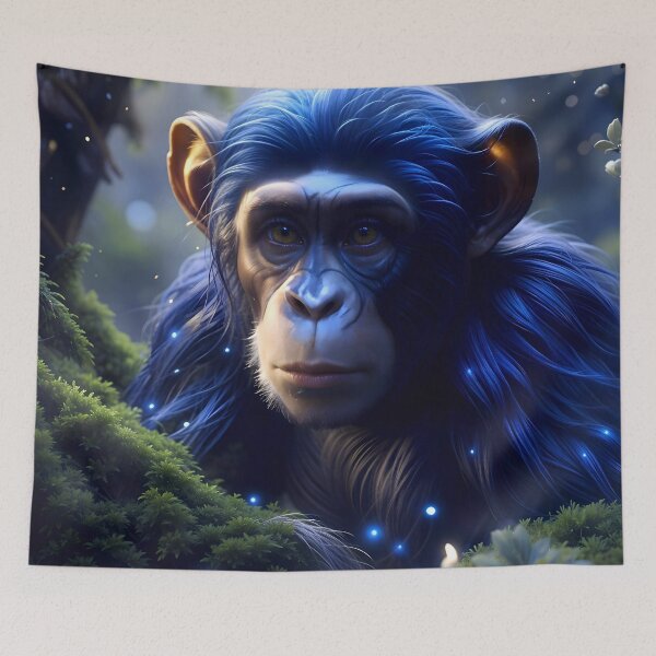 Item preview, The Blue Fantasy Cosmic Chimpanzee designed and sold by TheArtOfPat.