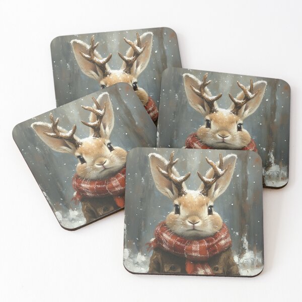 Item preview, Winter Jackalope in a Cozy Scarf designed and sold by Maria Garcia.